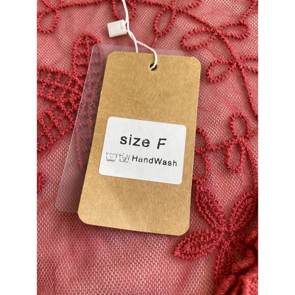 NWT Bohemia Lace Tunic/Dress Floral Embroidery Sheer V-Neckline Cottagecore BOHO - Picture 9 of 16